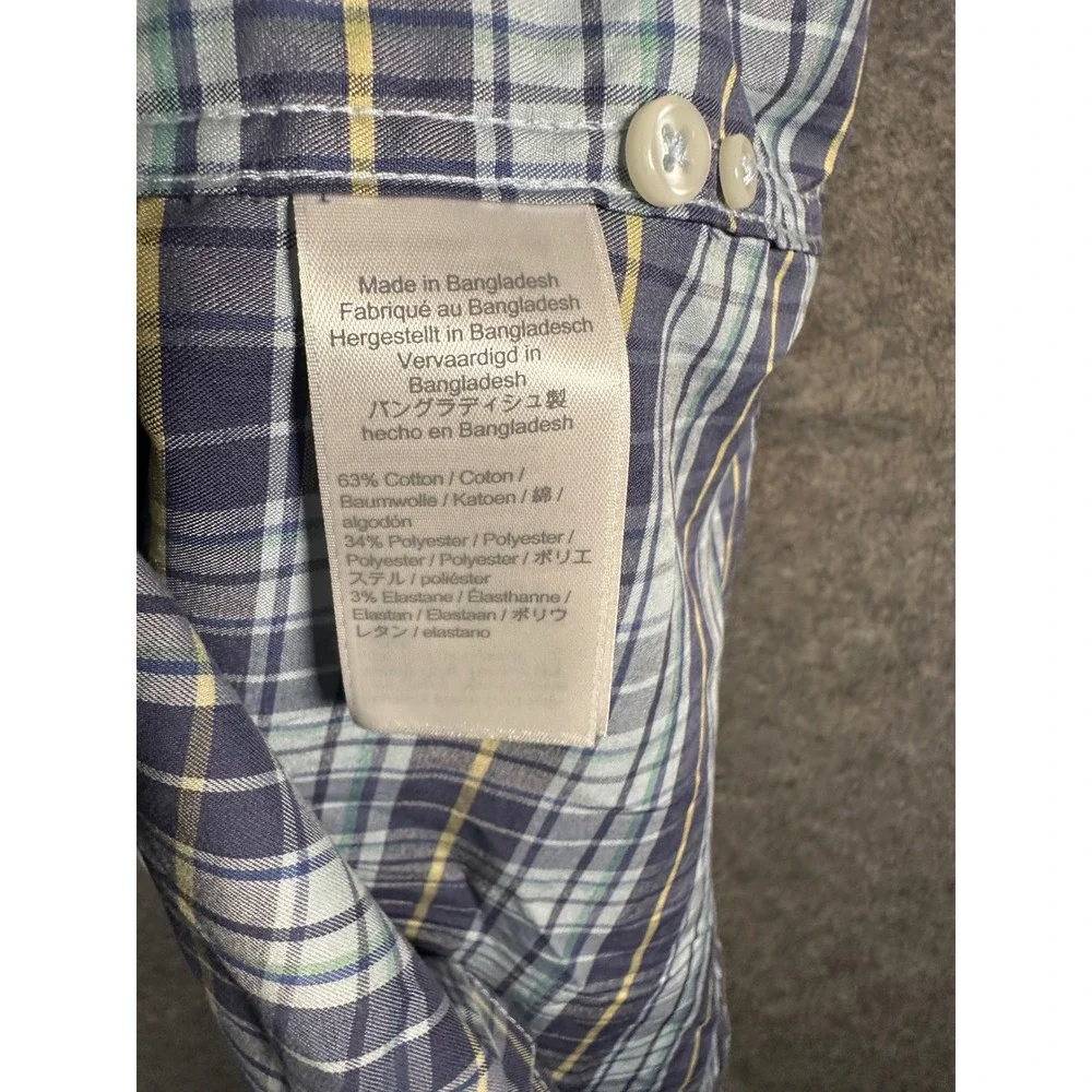 J.Crew Mens XL Slim Performance Stretch‎ Plaid Long Sleeve Button Down Shirt
